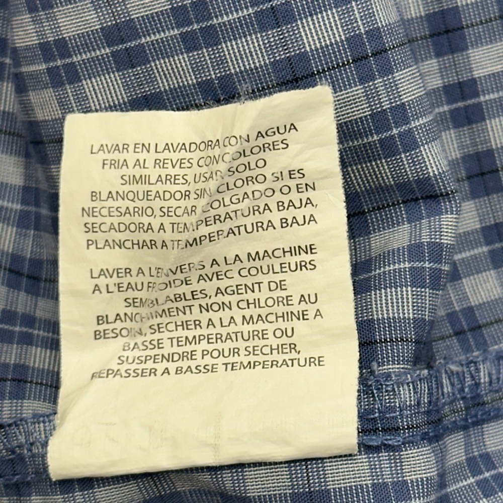 Wrangler Premium Button-Down Flannel Shirt Men's 3XL Long Sleeve Blue Plaid - Picture 8 of 8